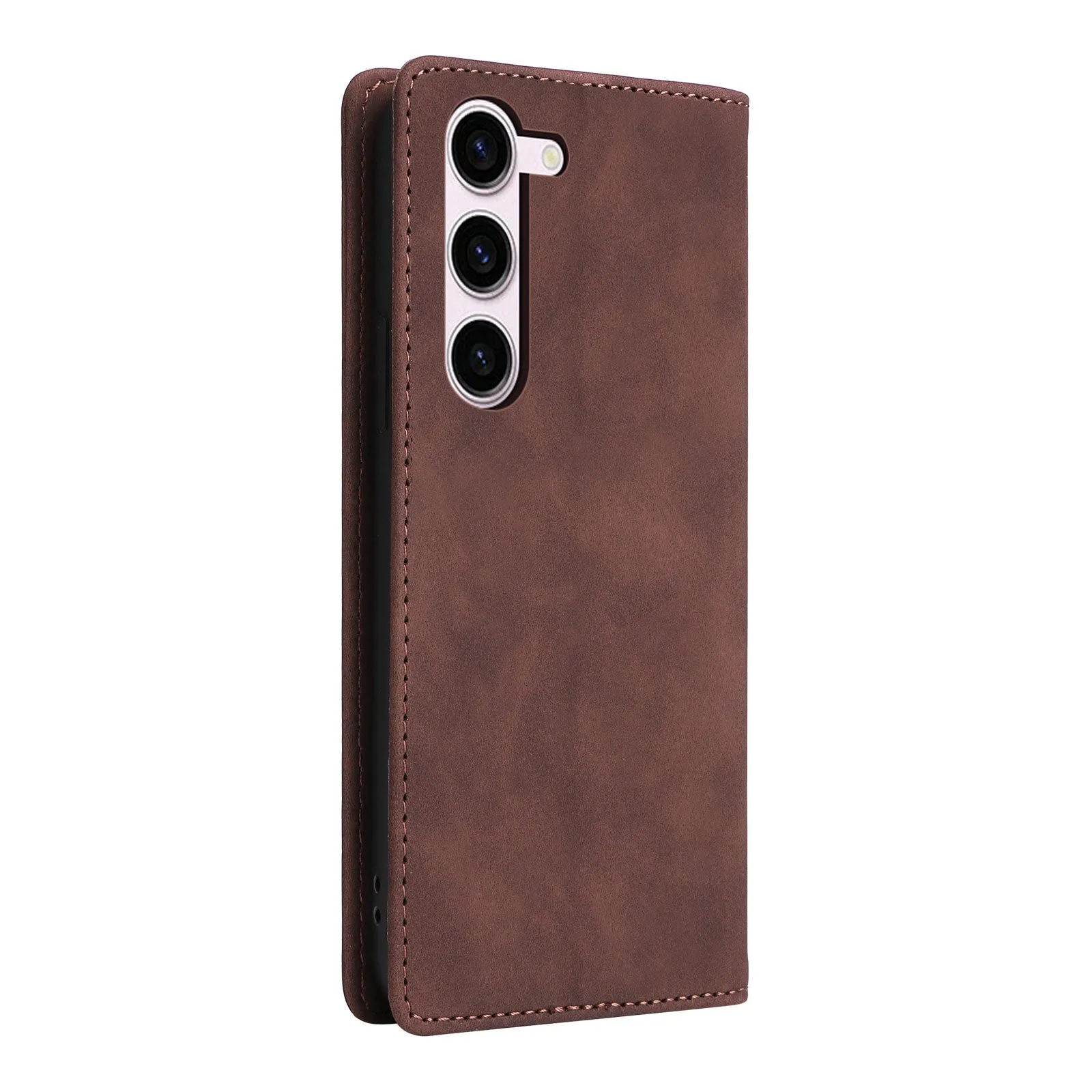 006 Series For Samsung Galaxy S23 Case PU Leather Wallet Sucker Closure Phone Cover