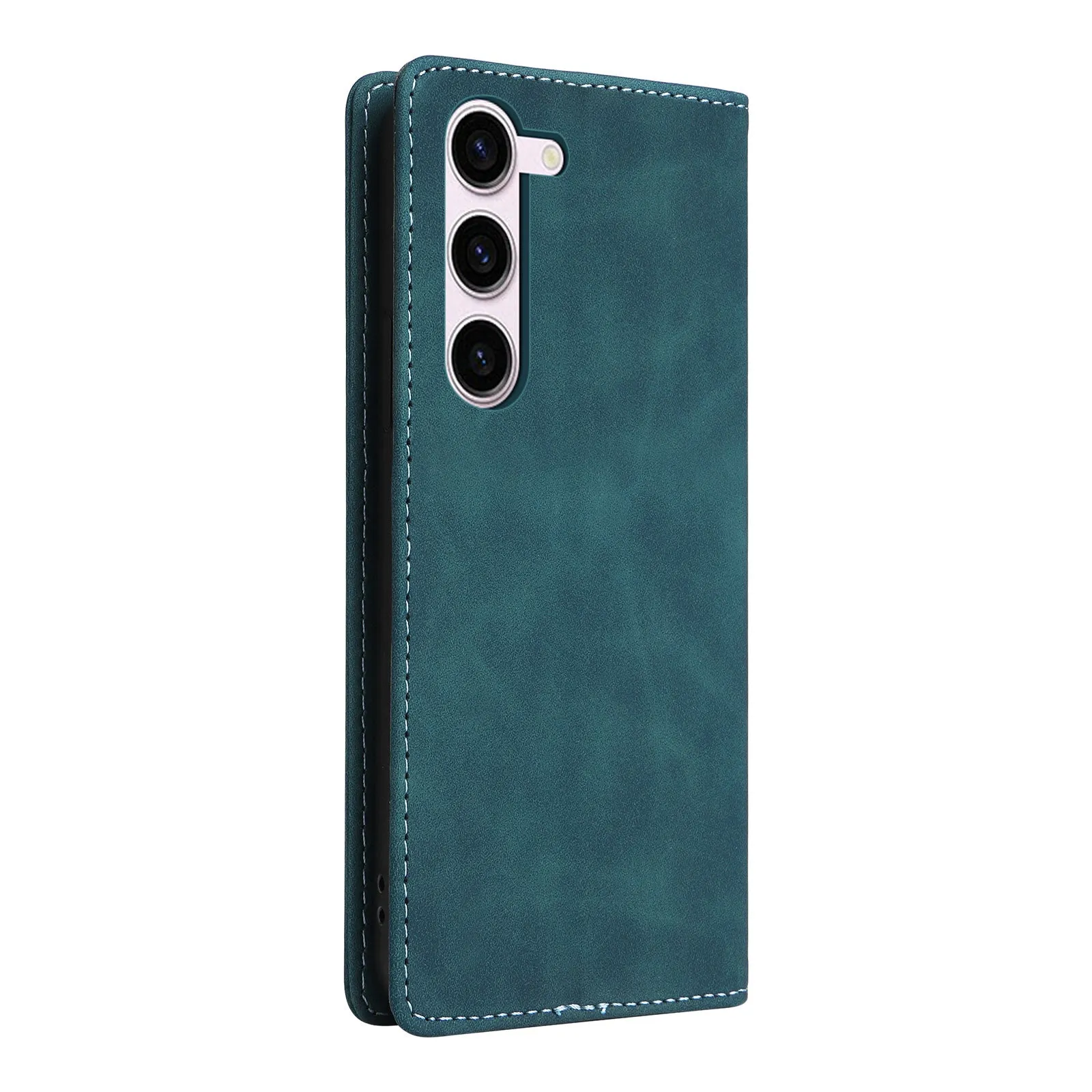 006 Series For Samsung Galaxy S23 Case PU Leather Wallet Sucker Closure Phone Cover