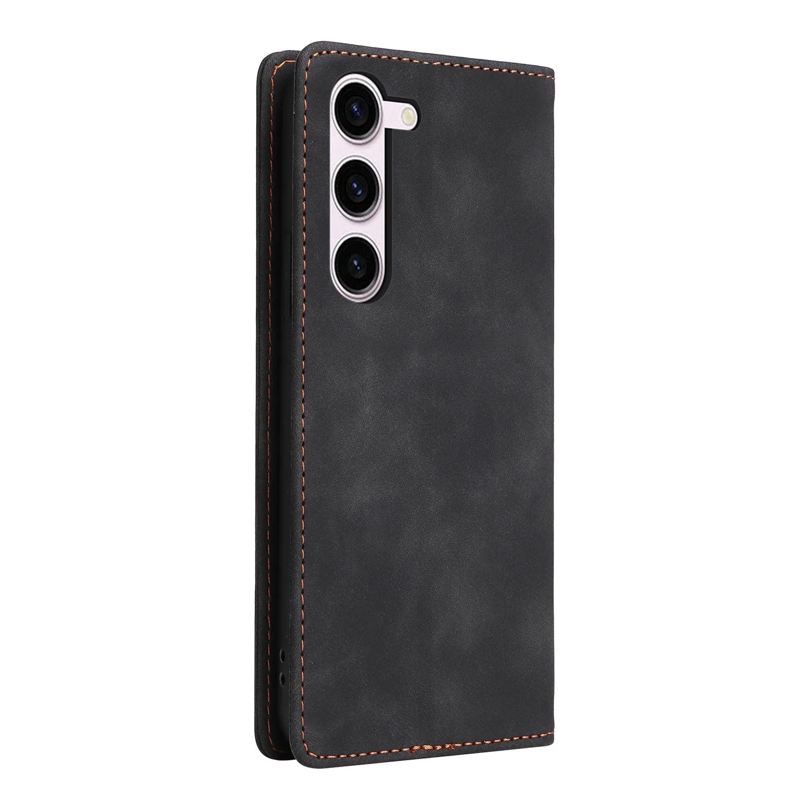 006 Series For Samsung Galaxy S23 Case PU Leather Wallet Sucker Closure Phone Cover