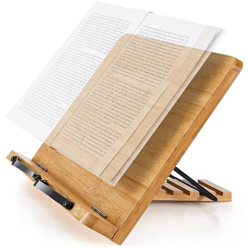 28X20Cm Adjustable Bamboo Book Stand/Tray Jc-103