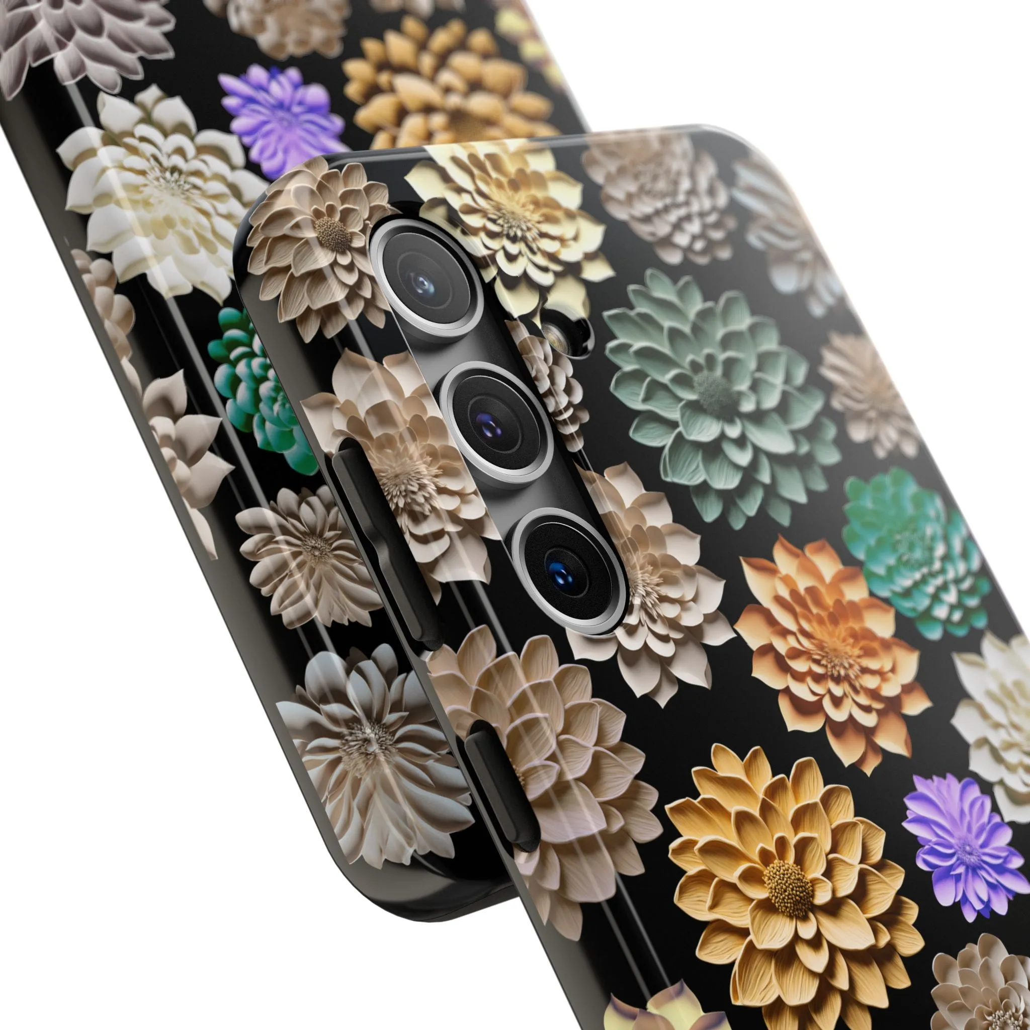 3D Flowers Phone Case - Unique Floral Design, Original Raised Pattern for iPhone & Samsung