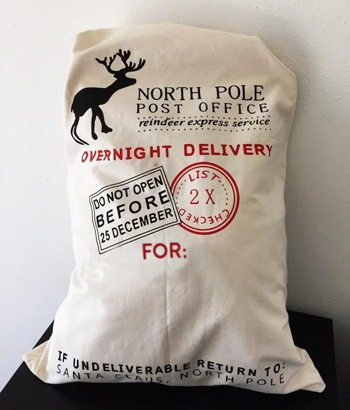 72 ct Printed North Pole Canvas Santa Sacks - By Case