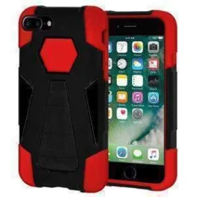 Amzer Dual Layer Hybrid KickStand iPhone 7 Case - Black- Red