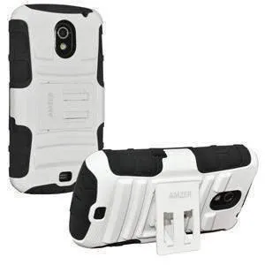 Amzer Hybrid Case with Kickstand - White- Black