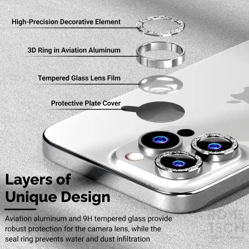 Apple iPhone 15 Pro Max (2023) Camera Lens Protector Glitter Powder Lens