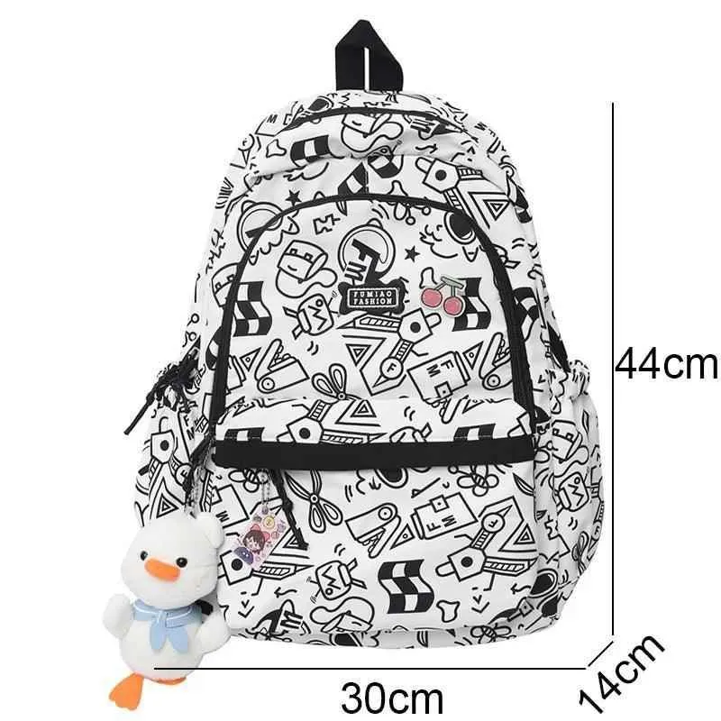 BCB208 Cool Backpack - Fashion Cartoon Print Laptop Bag