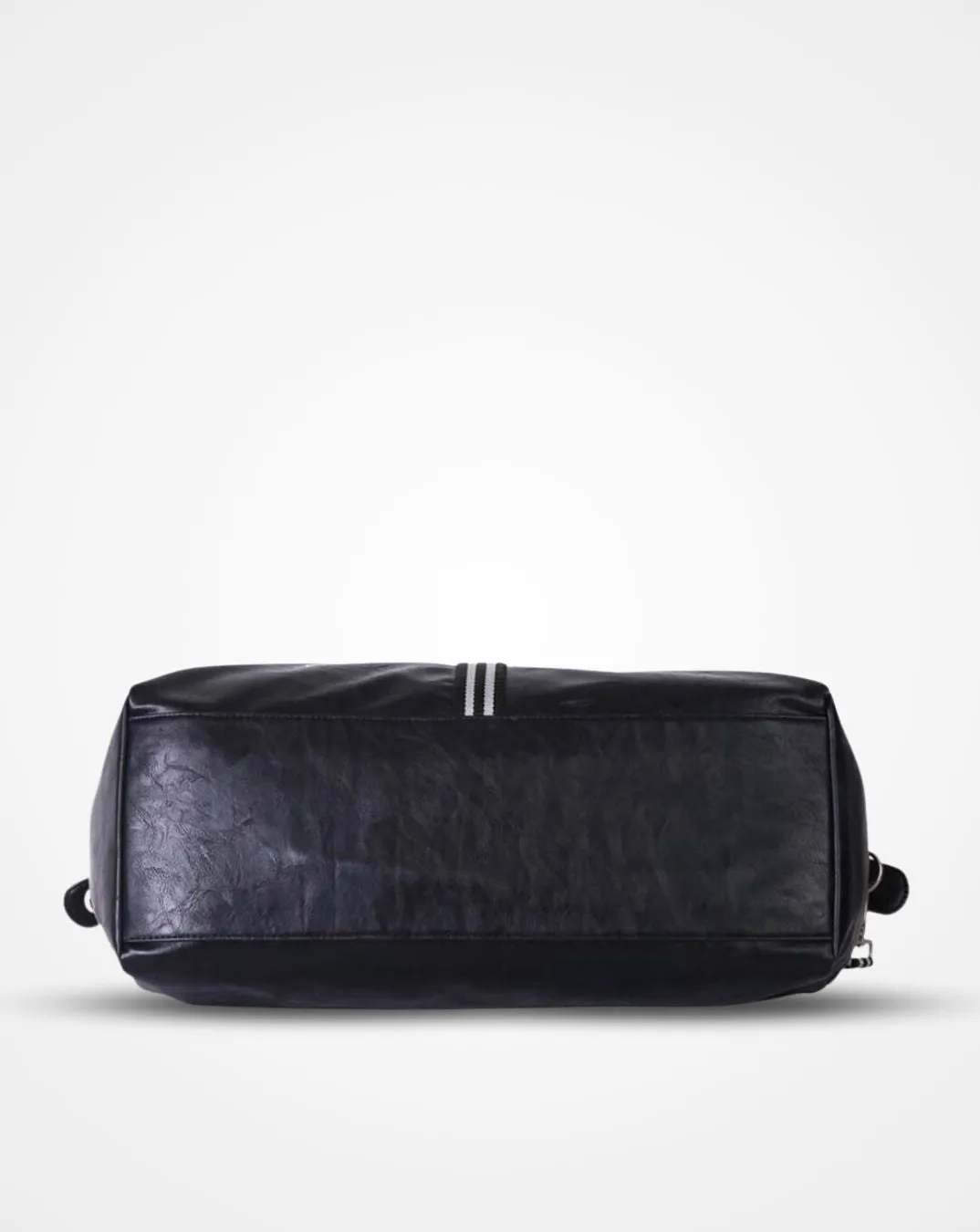 Black Duffel / Luggage Bag with Black and White Stripes