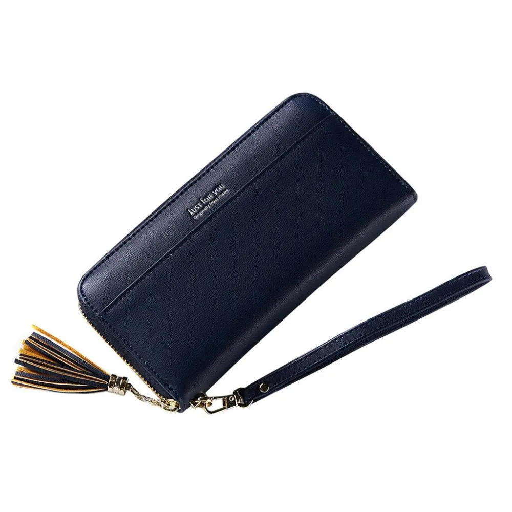 Card Holder Wallet Tassel Wrist-let Strap Long Purse