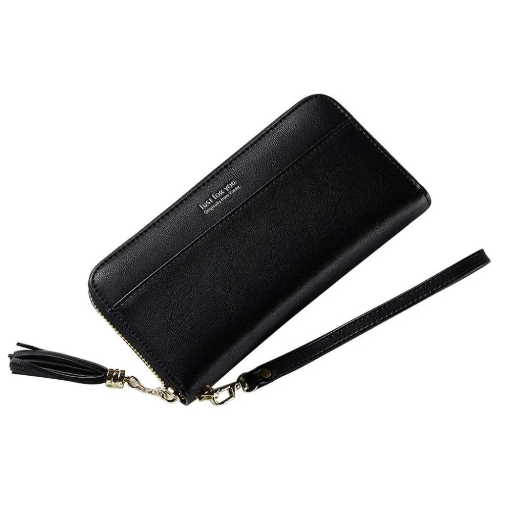 Card Holder Wallet Tassel Wrist-let Strap Long Purse