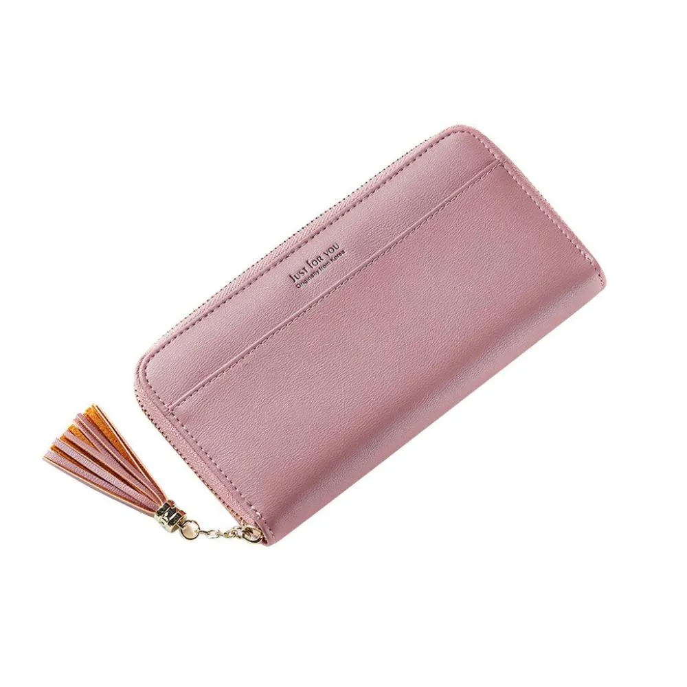 Card Holder Wallet Tassel Wrist-let Strap Long Purse