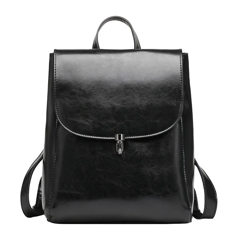 Casual Style Women's Leather Cowhide Backpack