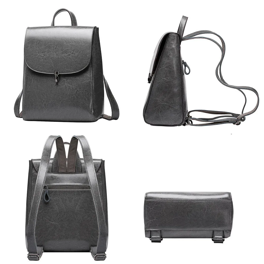 Casual Style Women's Leather Cowhide Backpack