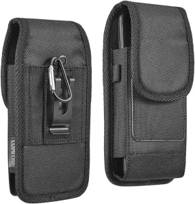 Cell Phone Pouch Nylon Holster Case with Belt Clip Cover for Samsung Galaxy S23 Plus / S23 Ultra / A54 5G / A14 5G / Note 20 Ultra/Celero Plus 5G / iPhone 14 Pro Max Case with Metal Clip