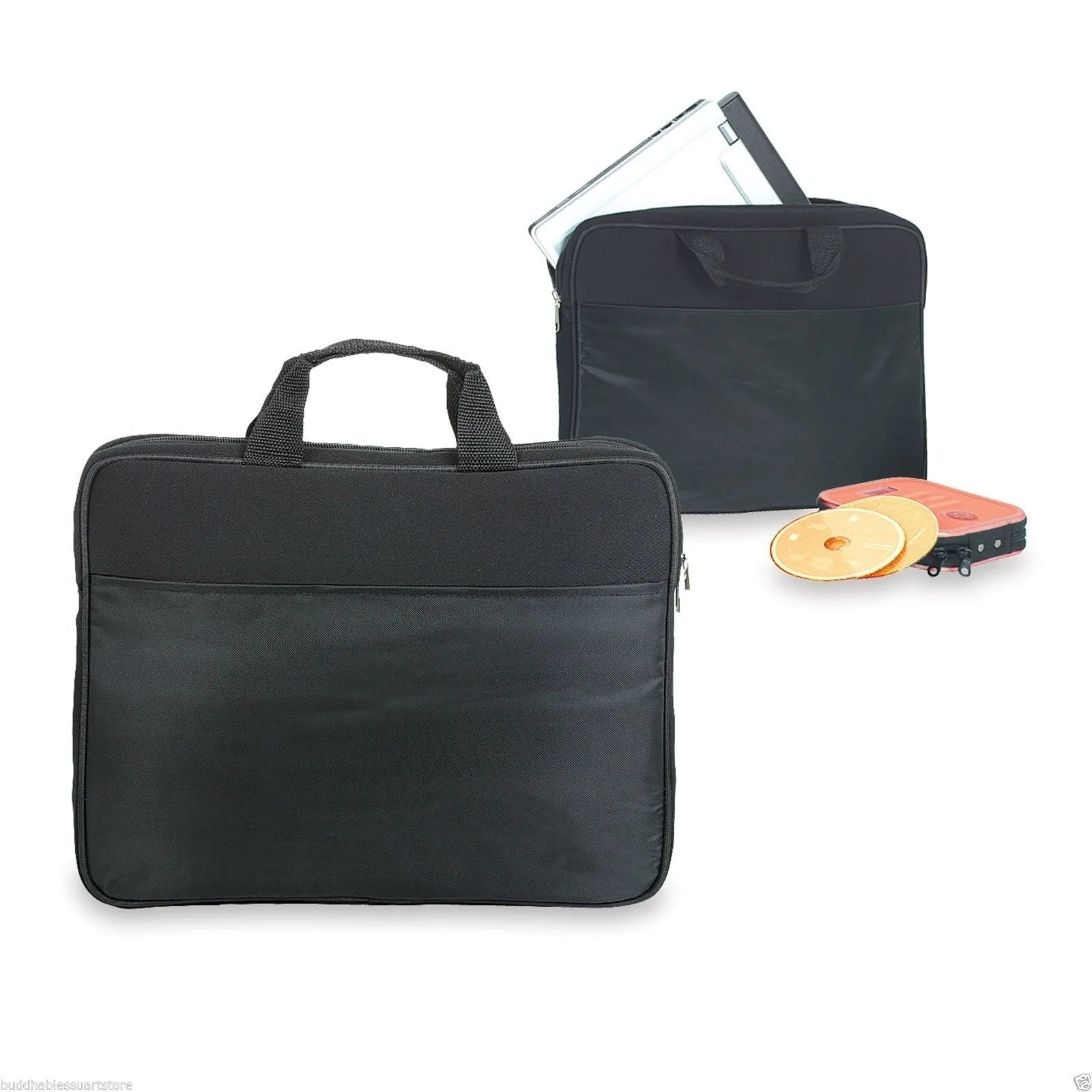 Computer Laptop Tablet Ipad Pouch Bag Case Sleeve Zipper Black To Fit 14.1inch