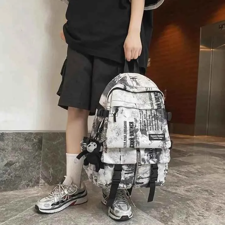 Cool Graffiti Backpack with Large Capacity for Students QC346