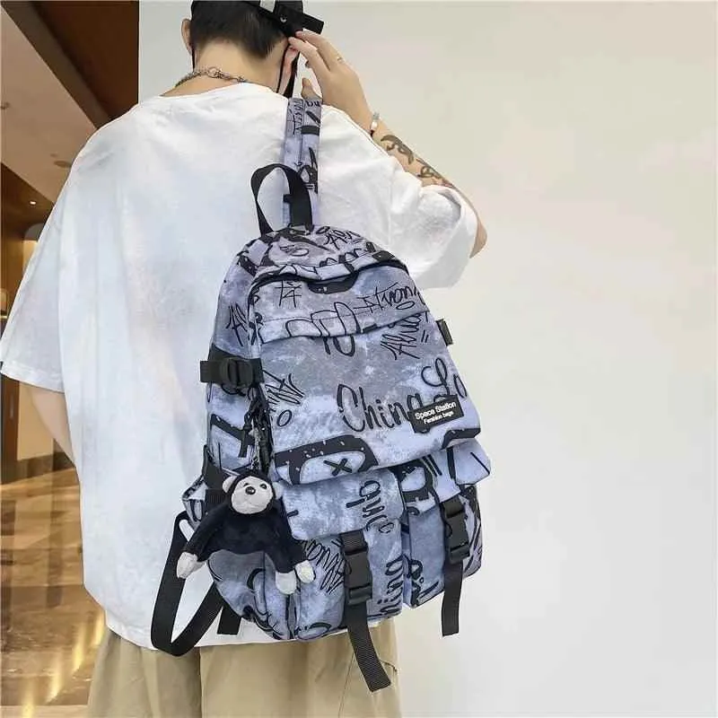 Cool Graffiti Backpack with Large Capacity for Students QC346