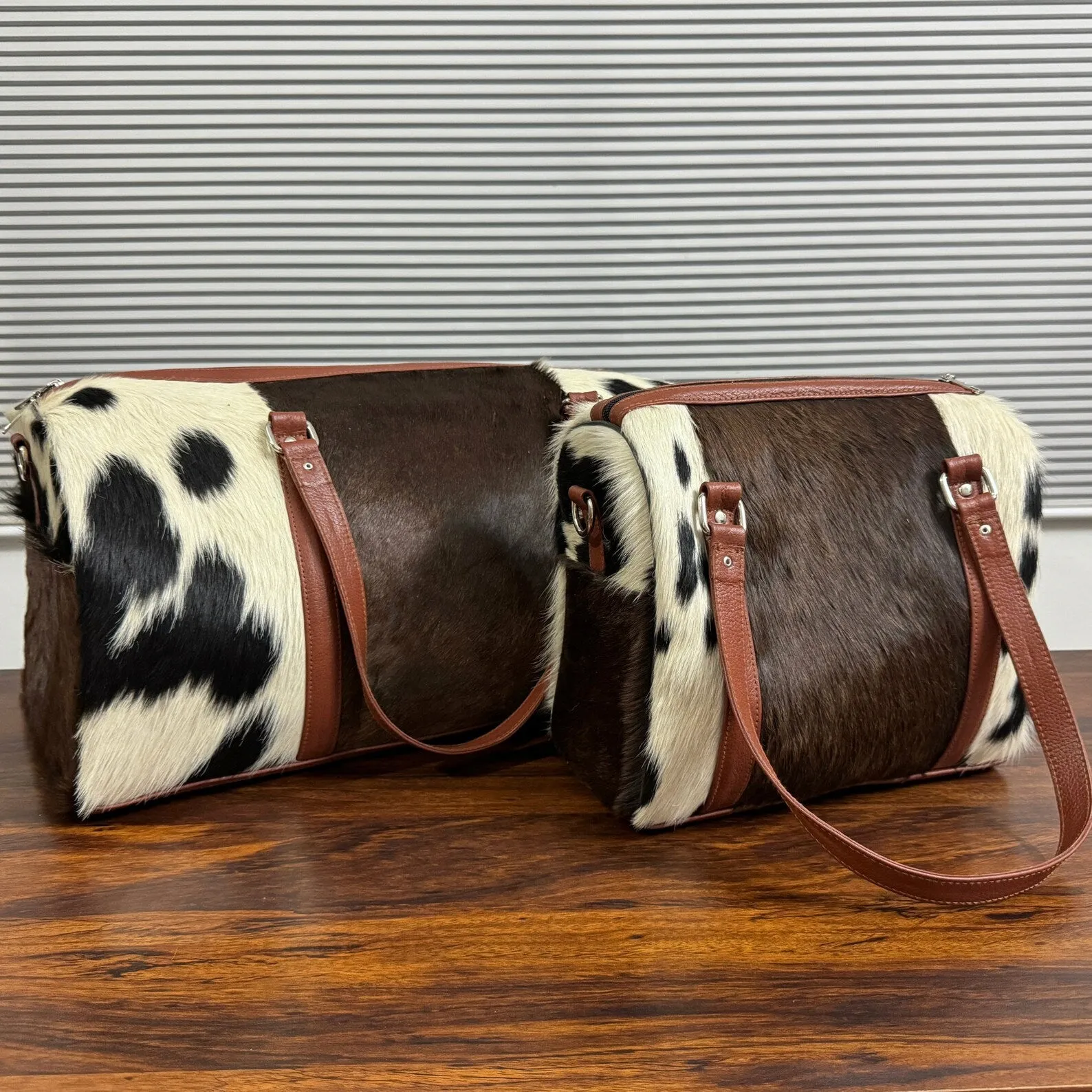 Cowhide Duffle Bag Set Of Two