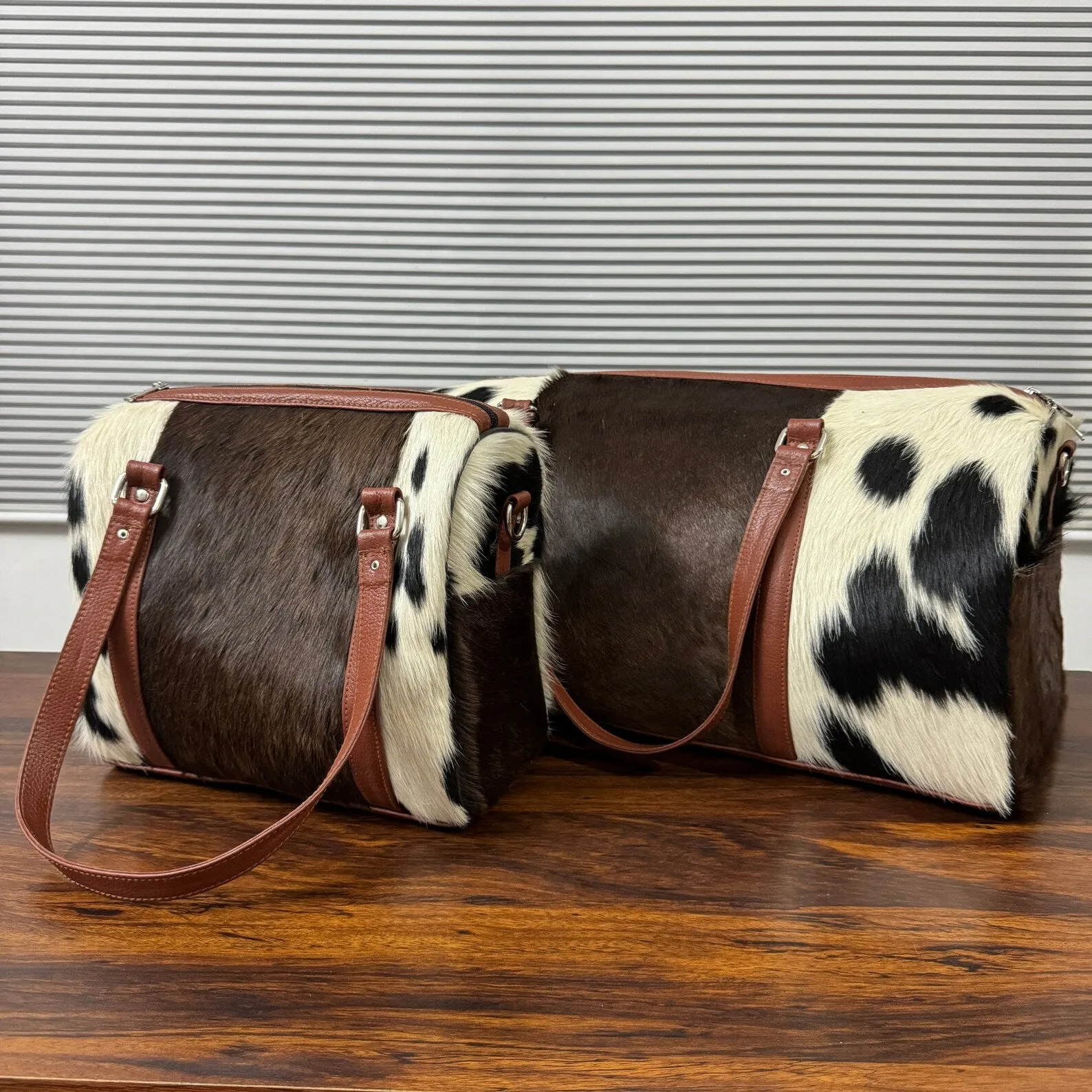 Cowhide Duffle Bag Set Of Two