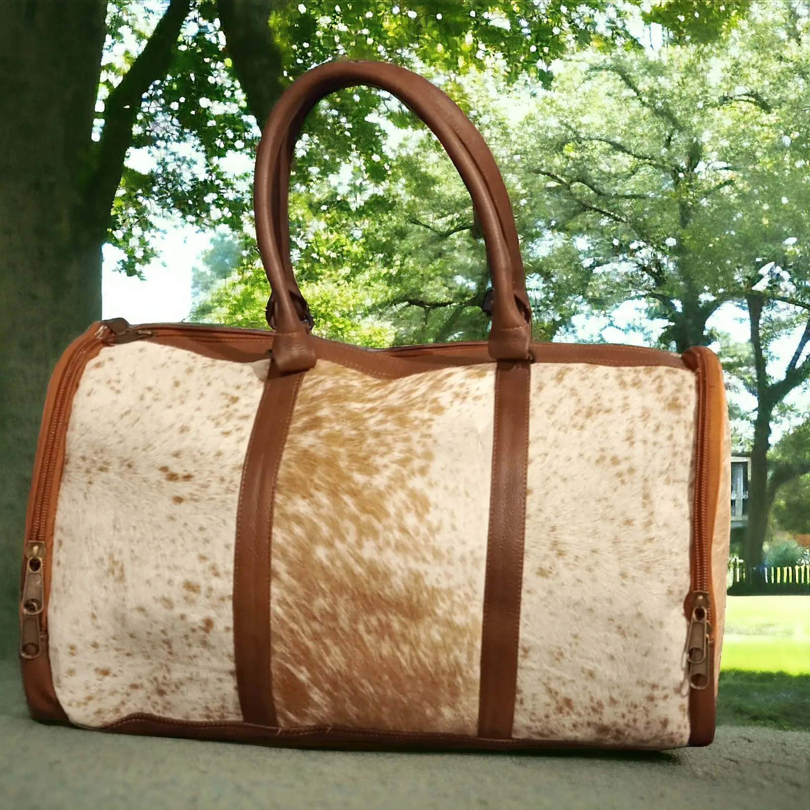 Cowhide Hair-On Duffle Bag Weekender