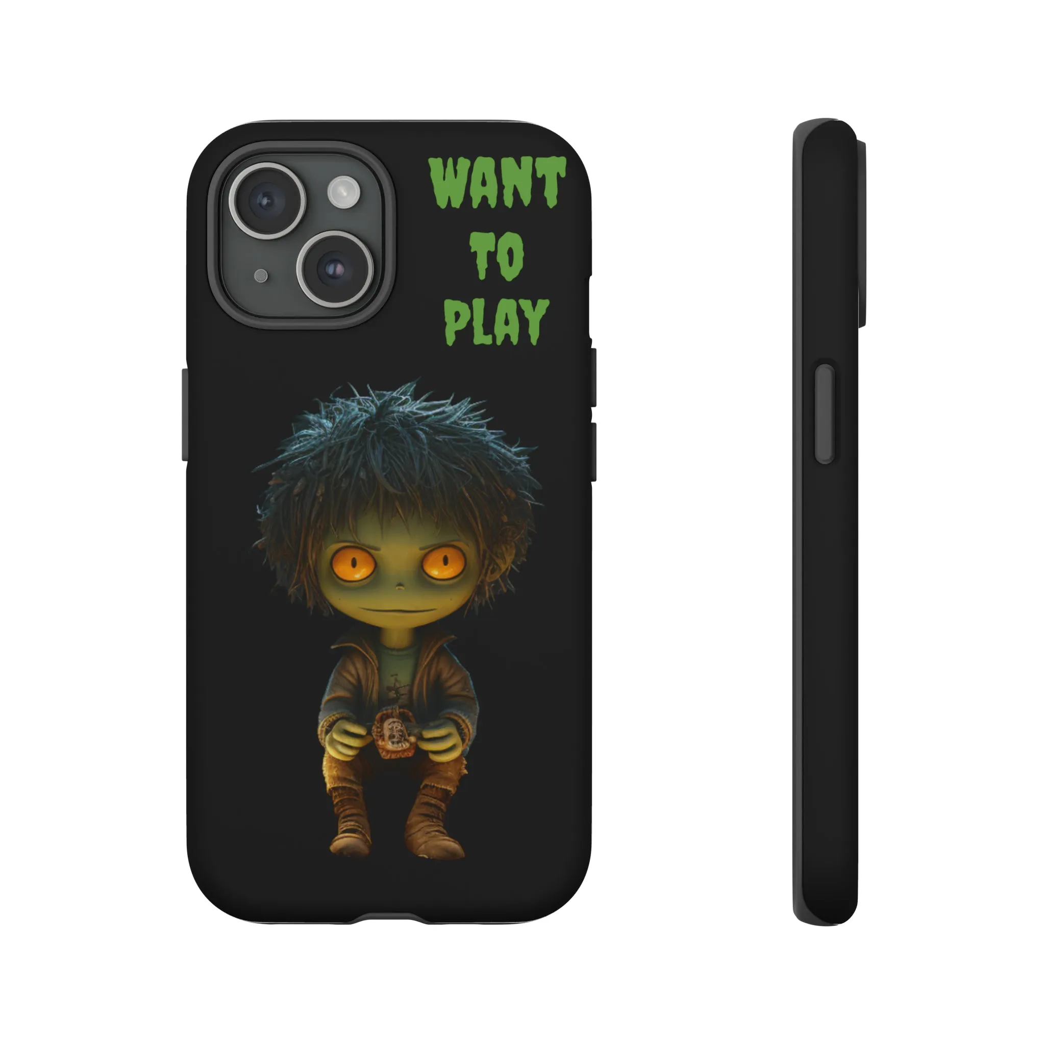 Creepy Kid Phone Case. This iPhone 15 Tough Phone Case Is Perfect For Halloween, Gift For Her, Gift For Kids, Birthday Gift. Spooky