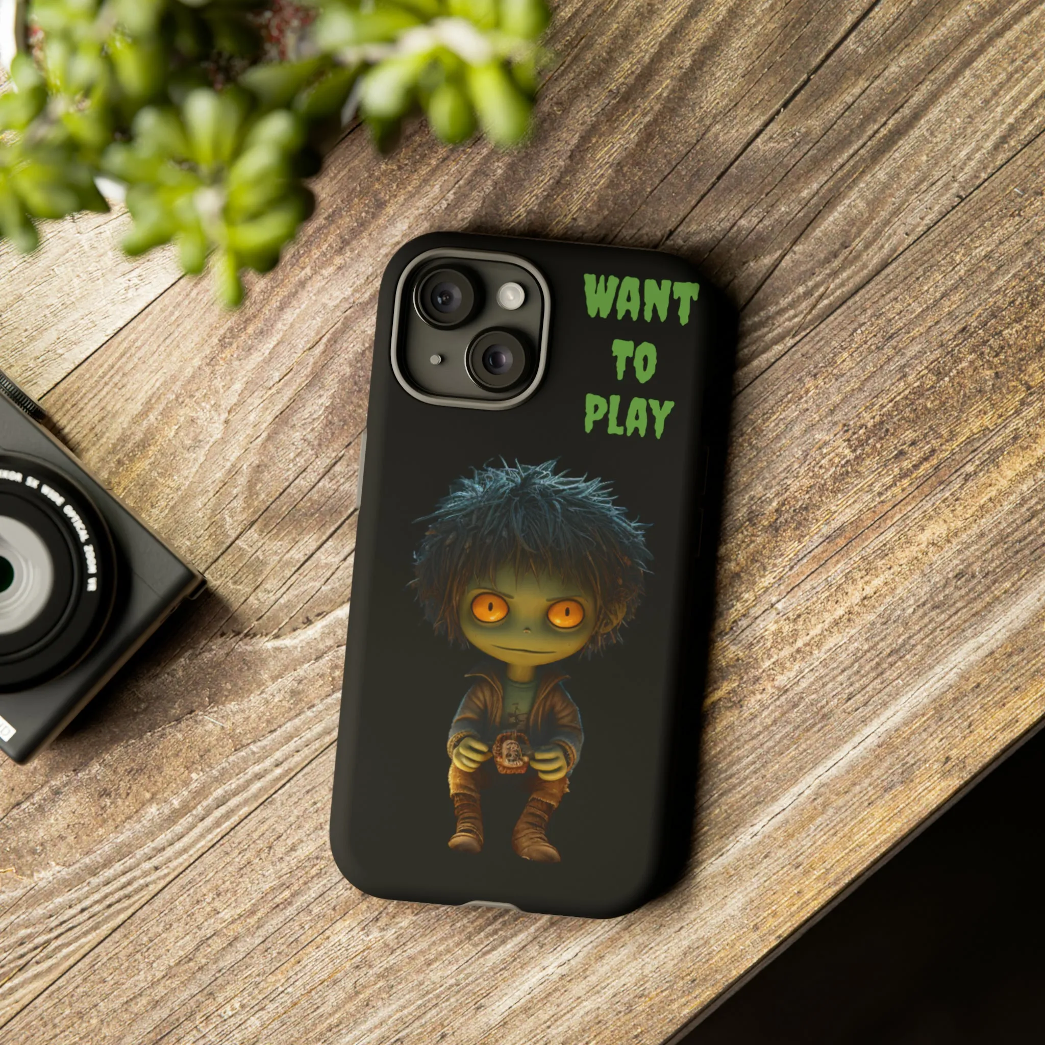 Creepy Kid Phone Case. This iPhone 15 Tough Phone Case Is Perfect For Halloween, Gift For Her, Gift For Kids, Birthday Gift. Spooky