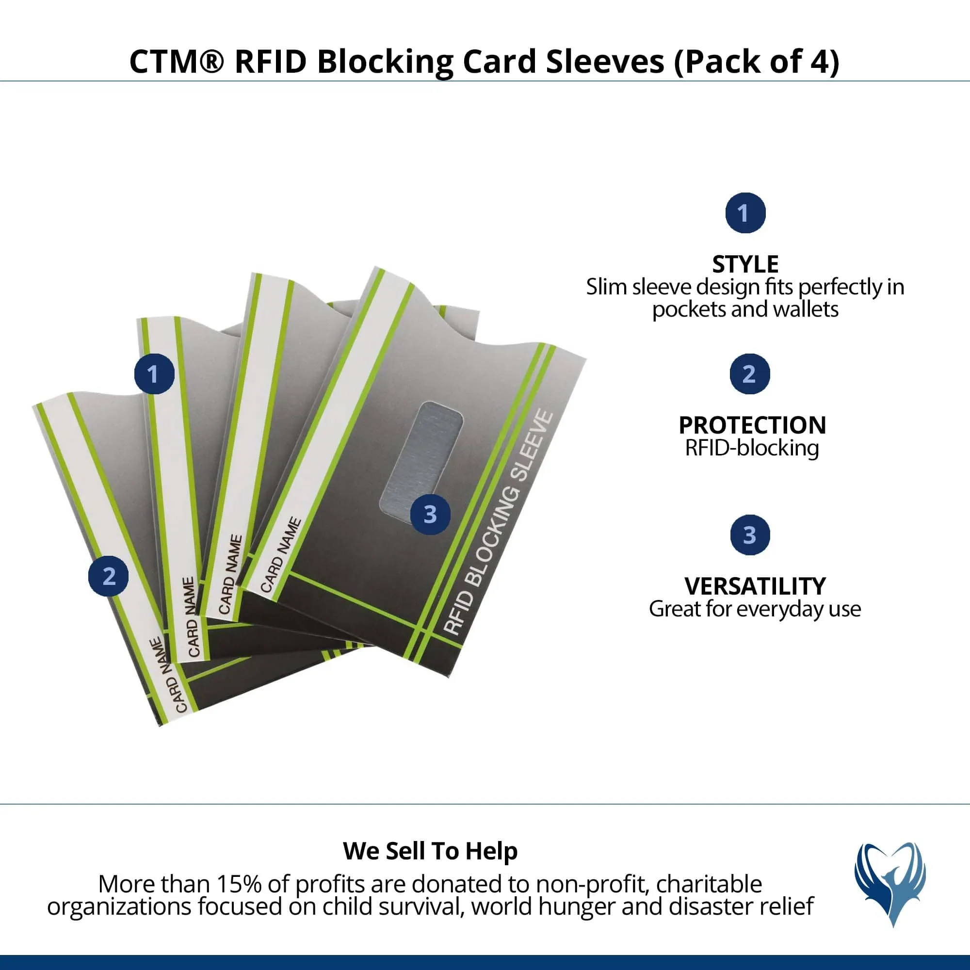 CTM® RFID Blocking Card Sleeves (Pack of 4)