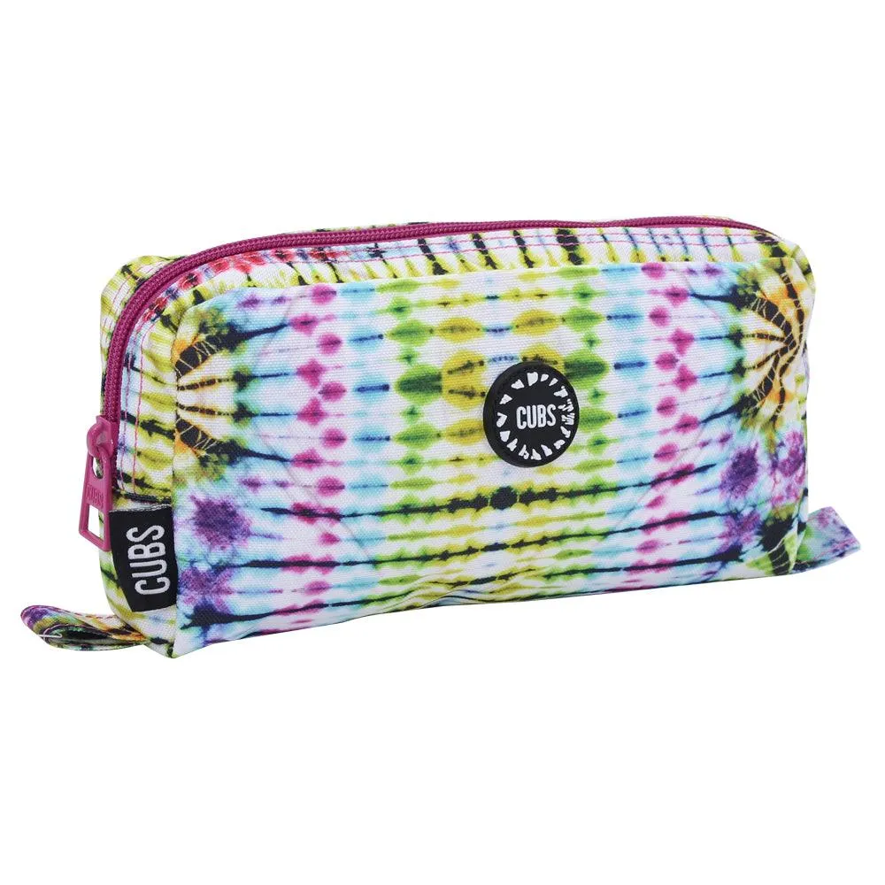 CUBS TIE DYE SWIRLS IN BLACK PENCIL CASE