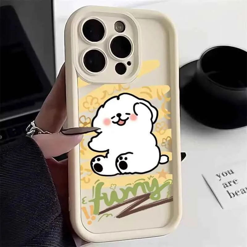 Cute Phone Cases For Galaxy A14, A34, A54, A13, A33, A53, A32, A52, S24, S23 Ultra, S22 Plus, and S21 FE - Dog Silicone Cover - TSP240