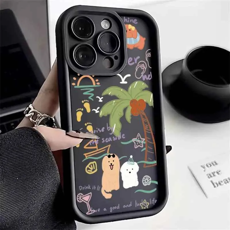 Cute Phone Cases For Galaxy A14, A34, A54, A13, A33, A53, A32, A52, S24, S23 Ultra, S22 Plus, and S21 FE - Dog Silicone Cover - TSP240