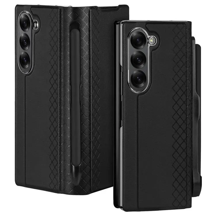 Dux Ducis Bril Leather Case Cover with Pen Holder for Samsung Galaxy Z Fold6 5G - Black