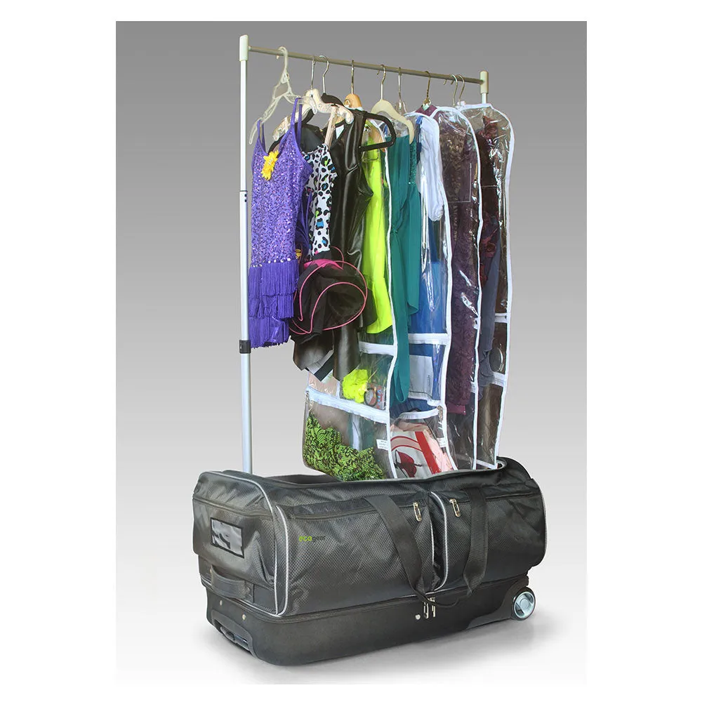 Ecogear 28" Wheeled Duffel with Garment Rack Converts into a Mini Closet