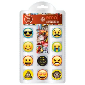 Emoji Novelty Erasers - 10 Pack Fun Colourful Rubbers Erasers Shaped Like Emoji Faces School Office