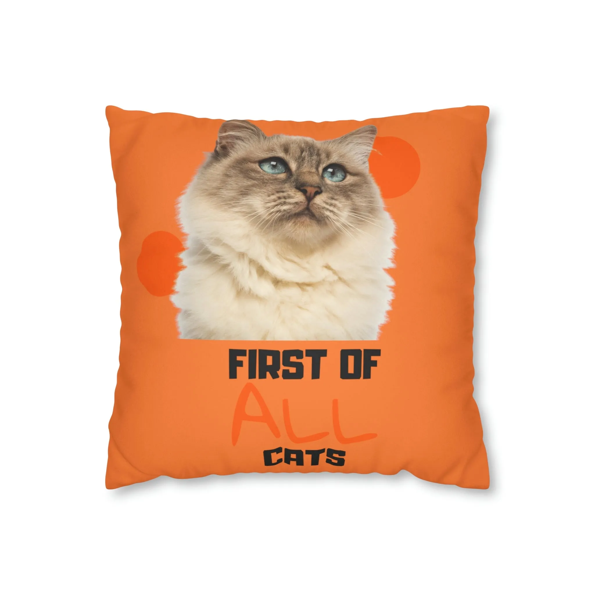 First of All Cat POD Faux Suede Square Pillow Case