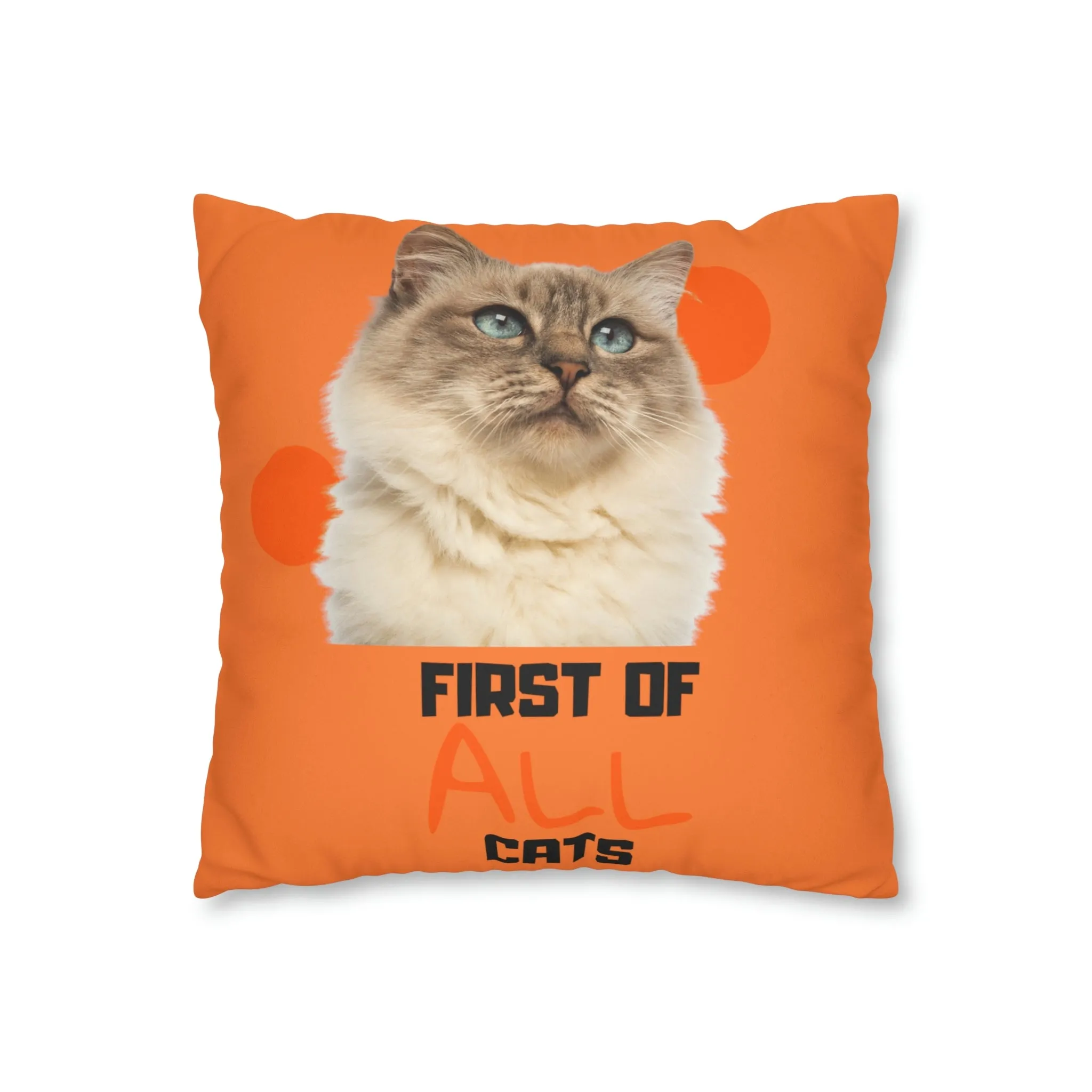 First of All Cat POD Faux Suede Square Pillow Case