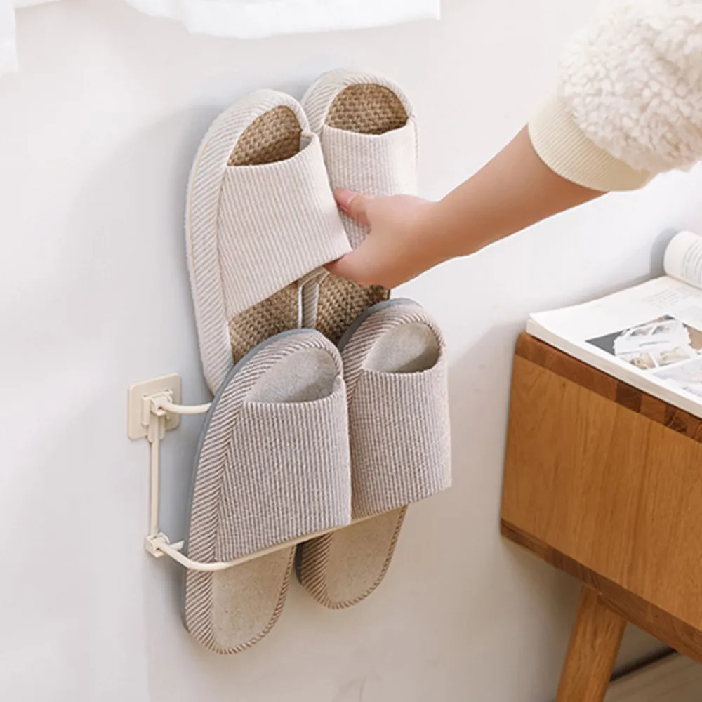 Foldable Double-Layer Wall-Mounted Shoe Storage Rack