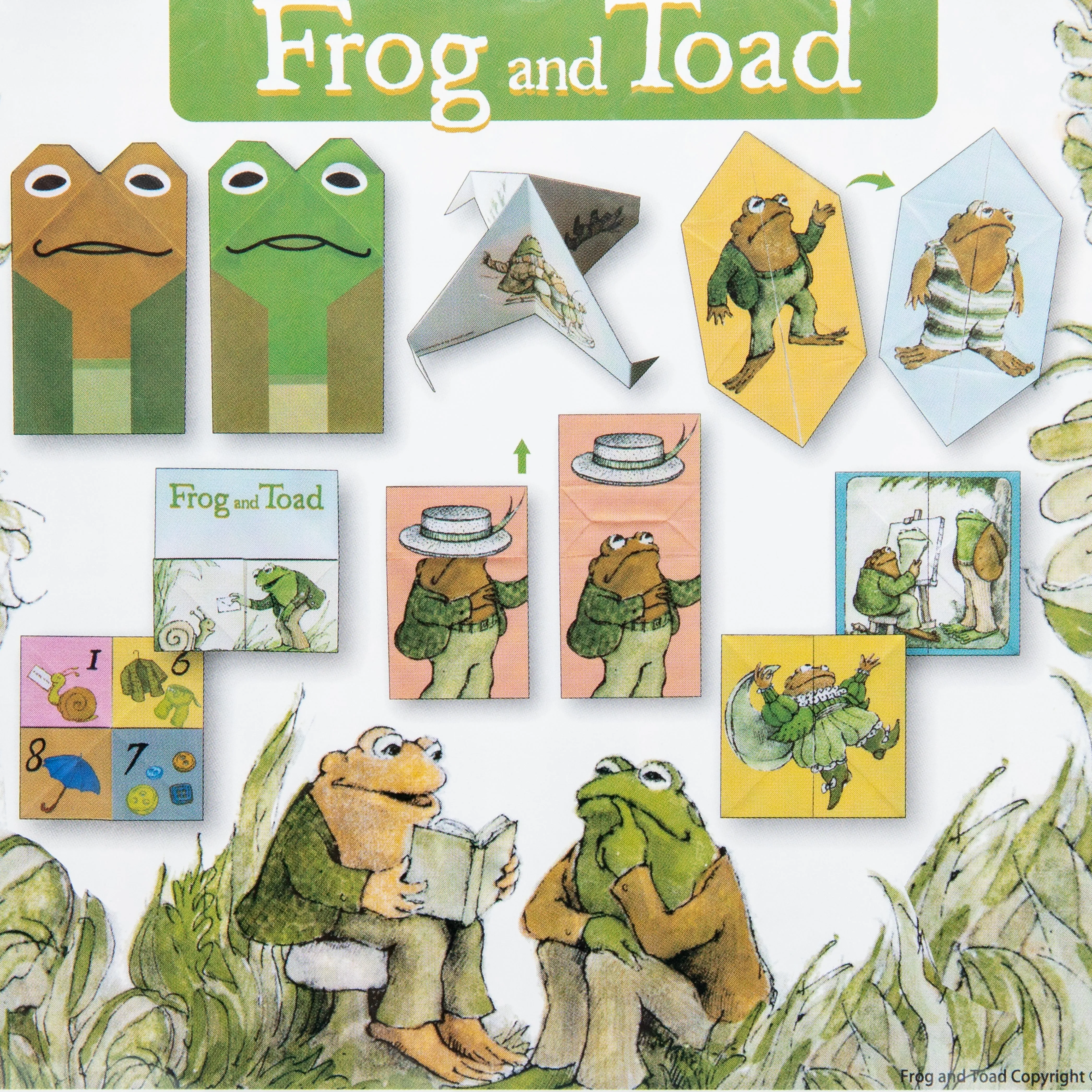 Frog and Toad Multicolour Origami Paper with Instructions