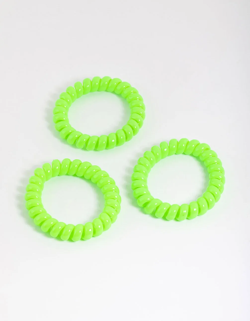 Green Plastic Large Hair Spiral Pack