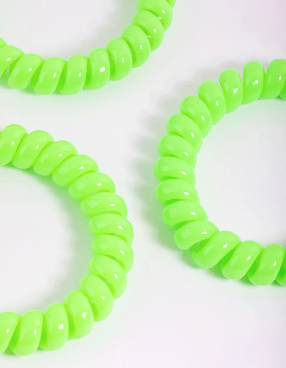 Green Plastic Large Hair Spiral Pack