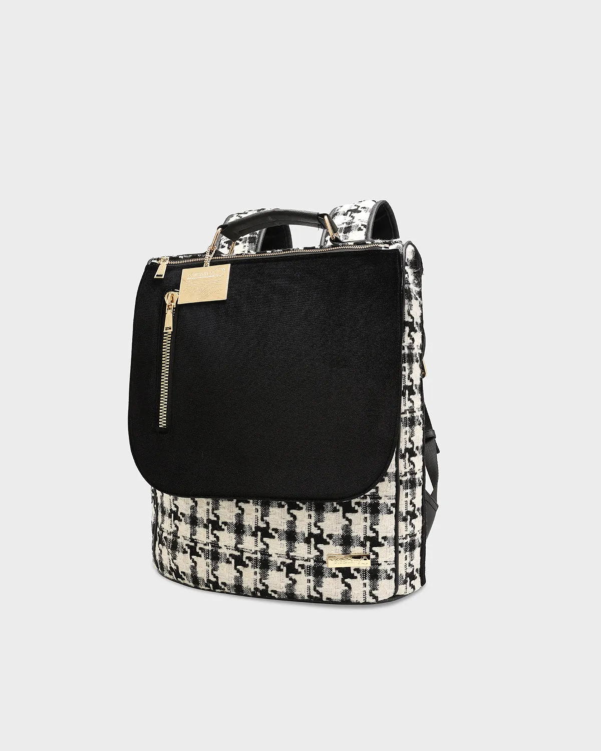 Houndstooth Backpack in Black & White