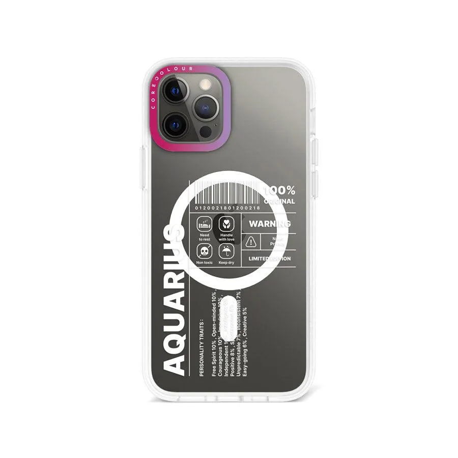 iPhone 12 Pro Warning Aquarius Phone Case MagSafe Compatible