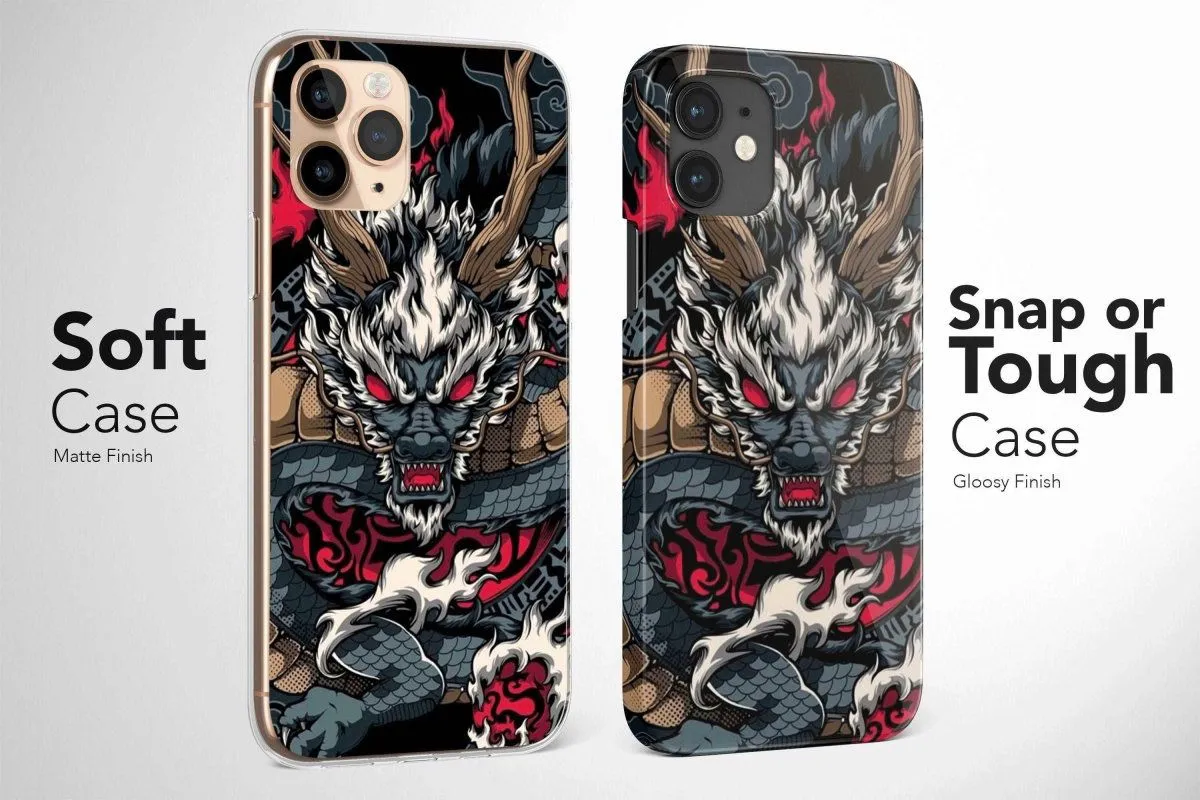 Japanese Phone Case Cover, Japan Dragon Phone Case, Aesthetic Phone Case