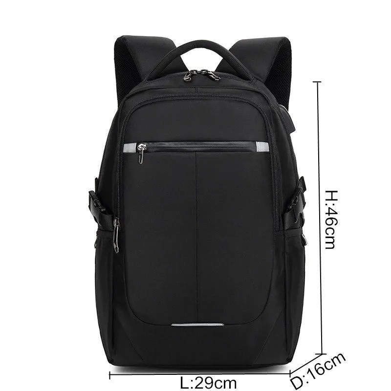 Large Capacity Unisex Waterproof 14'' 15.6'' Laptop Zipper Travel Backpack