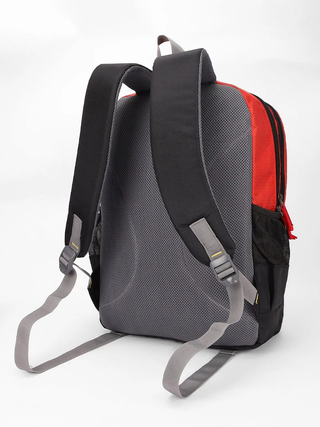 Men's Red & Black Water Repellent Laptop Backpack with adjustable shoulder strap