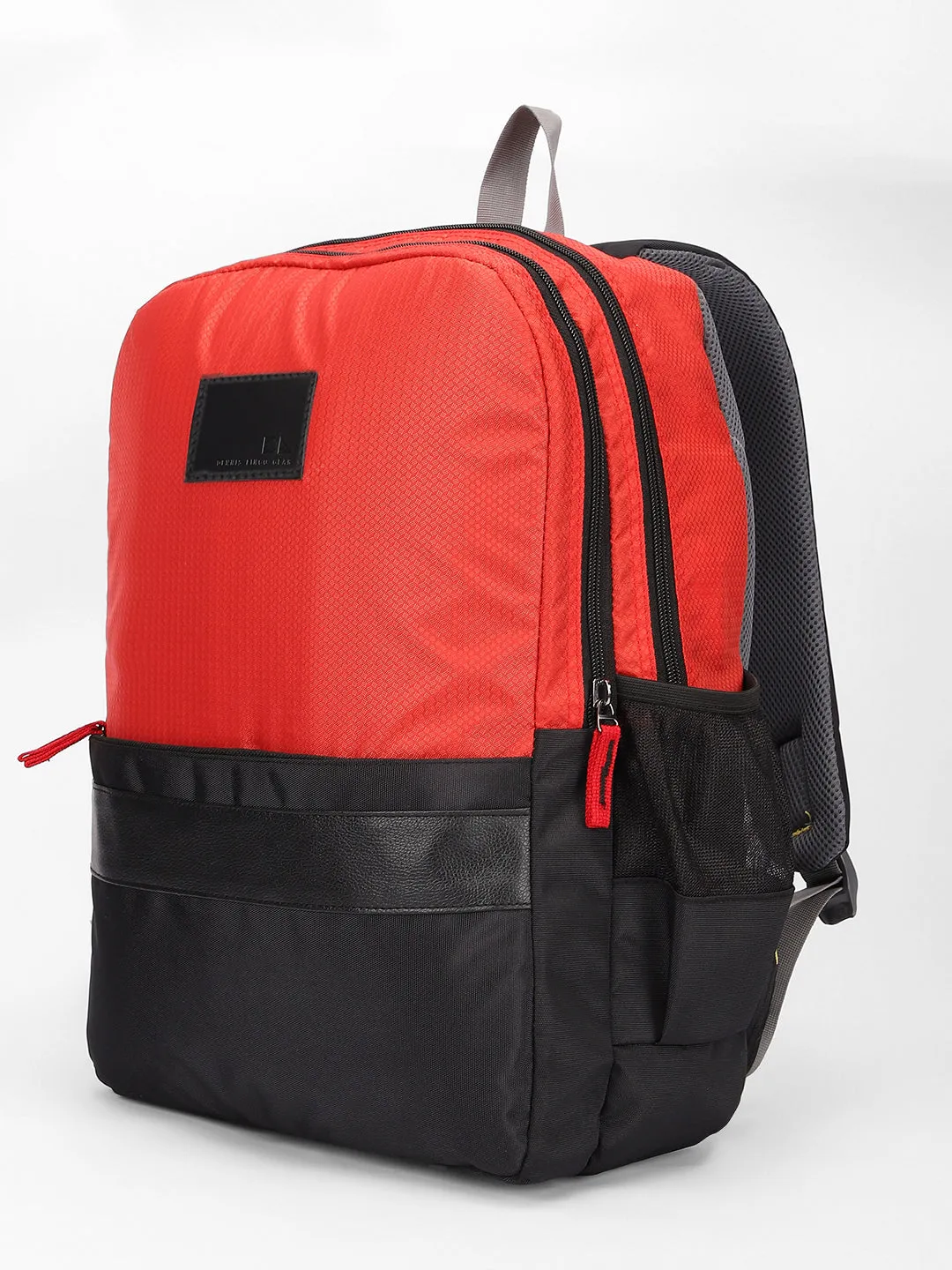 Men's Red & Black Water Repellent Laptop Backpack with adjustable shoulder strap