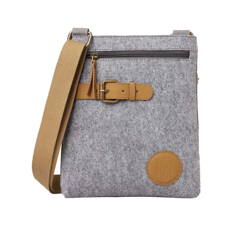 Mona B - Unisex Messenger Crossbody Bag: Arctic Light Grey