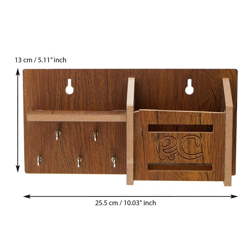 Nara Wooden Key Holder With Shelf