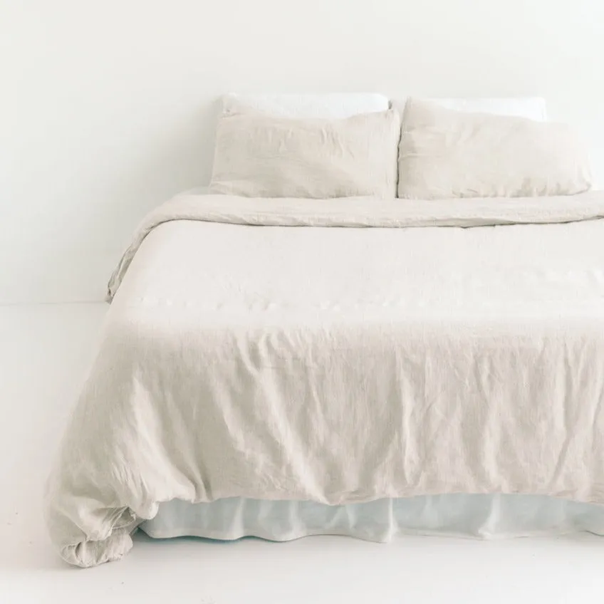 Natural Chambray Linen Duvet Cover Set