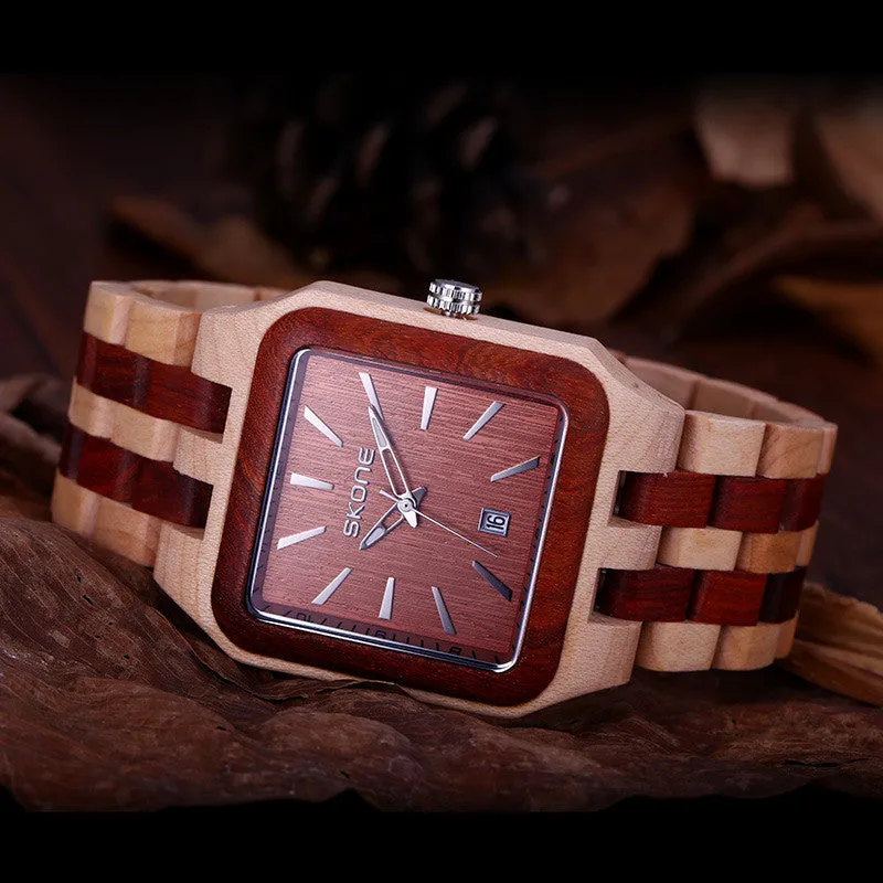 Natural Wooden Watches Men Antique Wood Watch Luxury Casual Quartz Wristwatch Shock Resistant