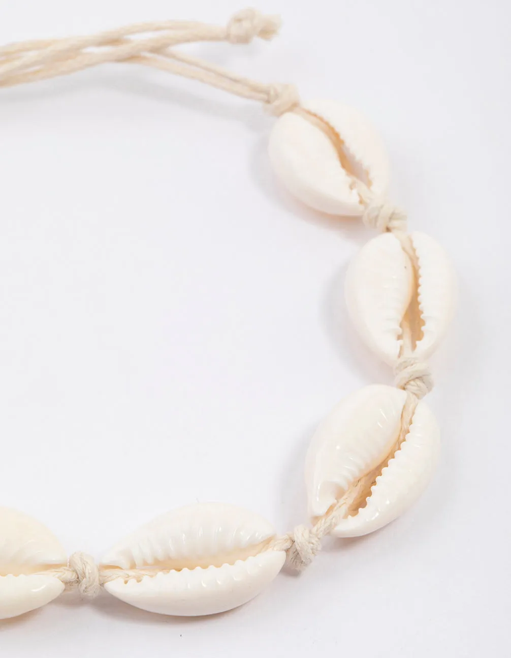 Neutral Cord Cowrie Shell Bracelet