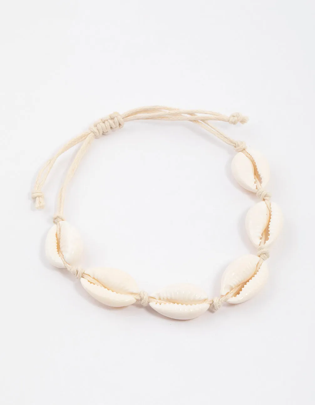 Neutral Cord Cowrie Shell Bracelet